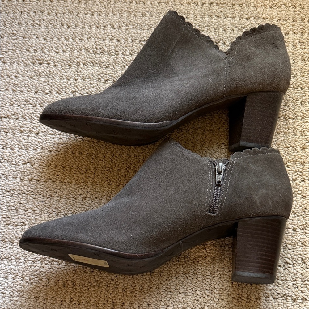 Gray Suede Ankle Boots